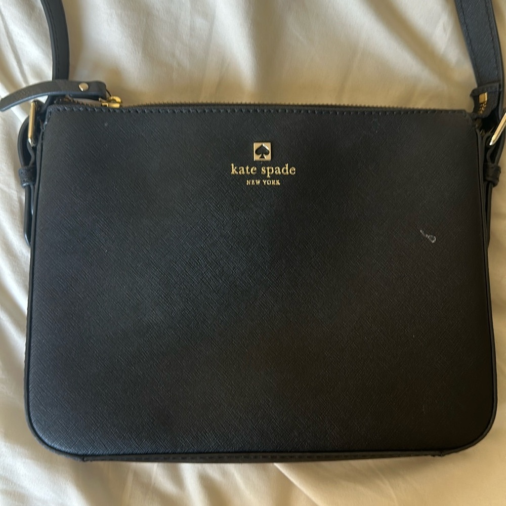 Kate Spade NY black leather crossbody bag